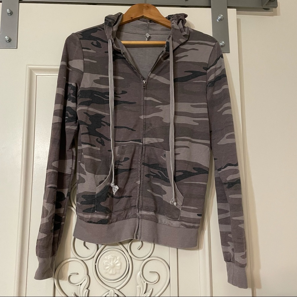 Z Supply Camo Zip Hoodie